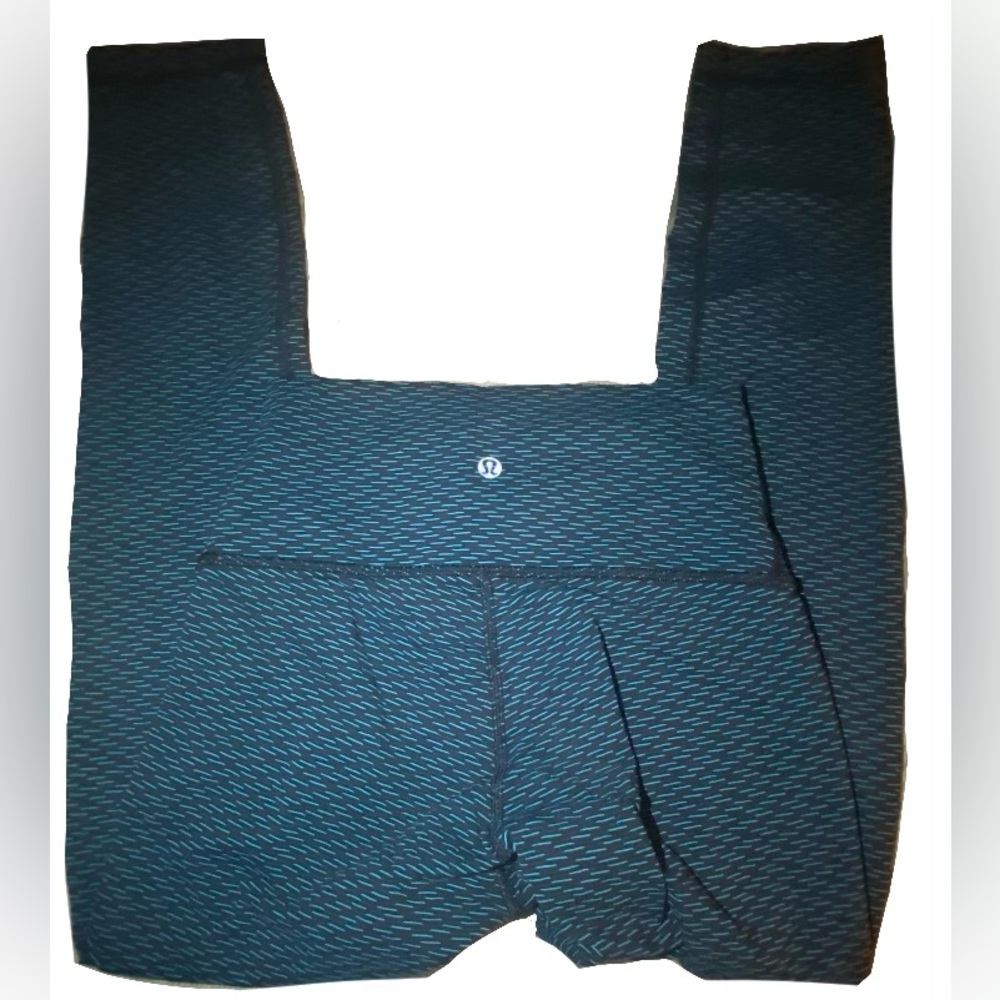 Lululemon black and blue print leggings (size 4)